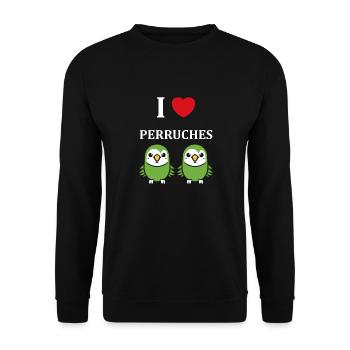 Oiseaux pérruche humour petite perruche - Sweat-shirt Unisexe - noir - Devant - Alina (178cm) & Michal (187cm)