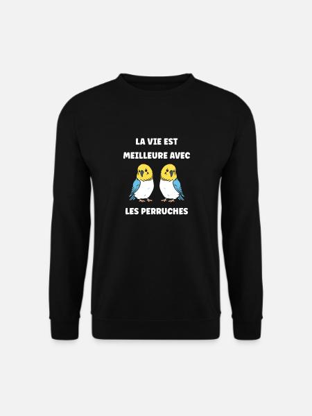 Oiseaux perruches humour petite perruche - Sweat-shirt Unisexe - noir