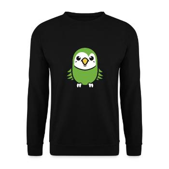 Niedlicher kleiner Wellensittich - Unisex Pullover - Schwarz - Vorne - Alina (178cm) & Michal (187cm)