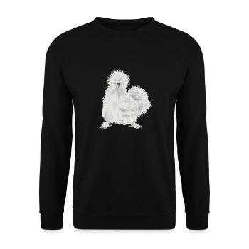 Seidenhuhn Poulet soyeux - Sweat-shirt Unisexe - noir - Devant - Alina (178cm) & Michal (187cm)