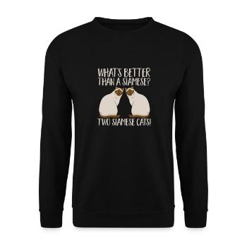 Siamkatze - Unisex Pullover - Schwarz - Vorne - Alina (178cm) & Michal (187cm)