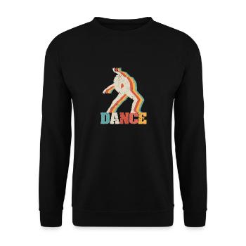 Tanz Retro Vintage Tanzen Silhouette 70er 80er - Unisex Pullover - Schwarz - Vorne - Alina (178cm) & Michal (187cm)