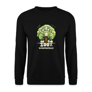 Lustiges Wortspiel; 100 % Baumwolle - Unisex Pullover - Schwarz - Vorne - Alina (178cm) & Michal (187cm)