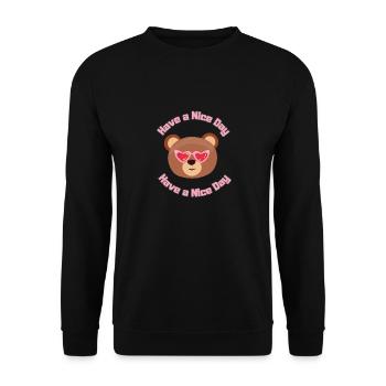 Have a Nice Day - Unisex Sweatshirt - black - Front - Alina (178cm) & Michal (187cm)