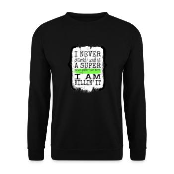 humor golfcoachgift happy golf golf coach - Unisex Sweatshirt - black - Front - Alina (178cm) & Michal (187cm)