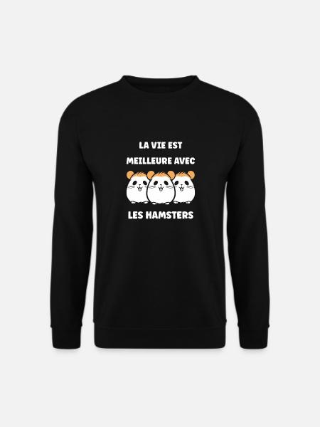 Mignon Humour petit hamster - Sweat-shirt Unisexe - noir