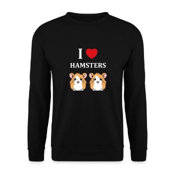 Mignon Humour petit hamster - Sweat-shirt Unisexe - noir - Devant - Alina (178cm) & Michal (187cm)