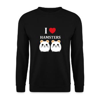 Mignon Humour petit hamster - Sweat-shirt Unisexe - noir - Devant - Alina (178cm) & Michal (187cm)