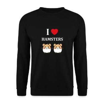 Mignon Humour petit hamster - Sweat-shirt Unisexe - noir - Devant - Alina (178cm) & Michal (187cm)