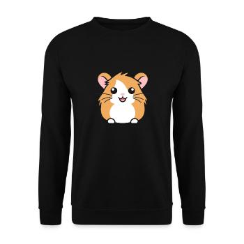 Cute Humor Little Hamster - Unisex Sweatshirt - black - Front - Alina (178cm) & Michal (187cm)