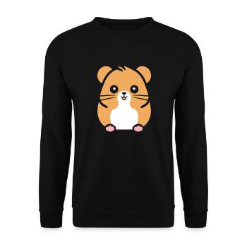 Cute Humor Little Hamster - Unisex Sweatshirt - black - Front - Alina (178cm) & Michal (187cm)
