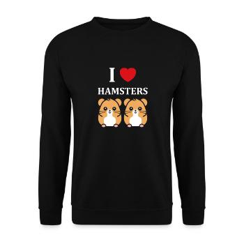 Mignon Humour petit hamster - Sweat-shirt Unisexe - noir - Devant - Alina (178cm) & Michal (187cm)