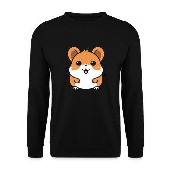 Cute Humor Little Hamster - Unisex Sweatshirt - black - Front - Alina (178cm) & Michal (187cm)