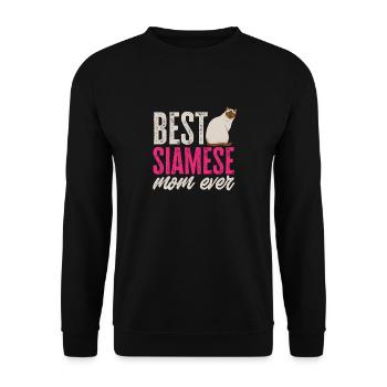 Siamkatze - Unisex Pullover - Schwarz - Vorne - Alina (178cm) & Michal (187cm)