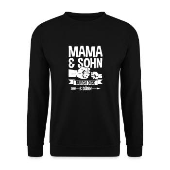 Mutter Muttertag Mama und Sohn - Unisex Pullover - Schwarz - Vorne - Alina (178cm) & Michal (187cm)