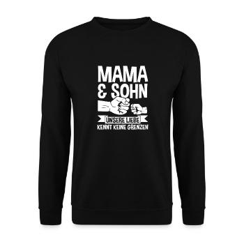 Mutter Muttertag Mama und Sohn - Unisex Pullover - Schwarz - Vorne - Alina (178cm) & Michal (187cm)