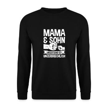 Mutter Muttertag Mama und Sohn - Unisex Pullover - Schwarz - Vorne - Alina (178cm) & Michal (187cm)