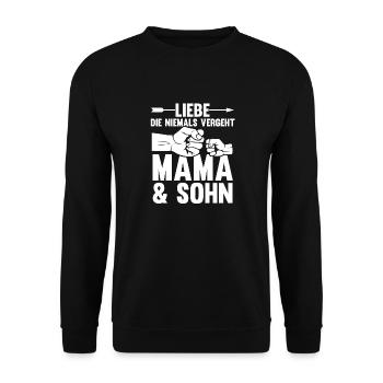 Mutter Muttertag Mama und Sohn - Unisex Pullover - Schwarz - Vorne - Alina (178cm) & Michal (187cm)