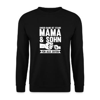 Mutter Muttertag Mama und Sohn - Unisex Pullover - Schwarz - Vorne - Alina (178cm) & Michal (187cm)