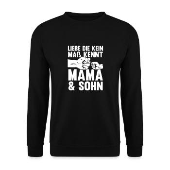 Mutter Muttertag Mama und Sohn - Unisex Pullover - Schwarz - Vorne - Alina (178cm) & Michal (187cm)
