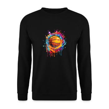 Maillot Basket Ballon Basketball Basket-ball Retro - Sweat-shirt Unisexe - noir - Devant - Alina (178cm) & Michal (187cm)