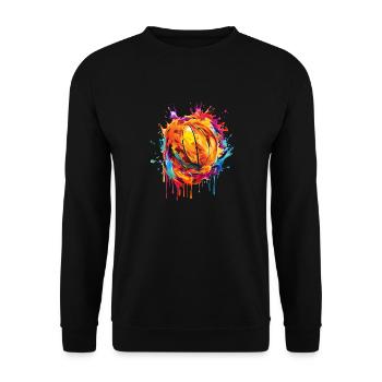 Maillot Basket Ballon Basketball Basket-ball Retro - Sweat-shirt Unisexe - noir - Devant - Alina (178cm) & Michal (187cm)
