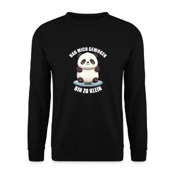 Hab mich gewogen bin zu klein Panda - Unisex Pullover - Schwarz - Vorne - Alina (178cm) & Michal (187cm)