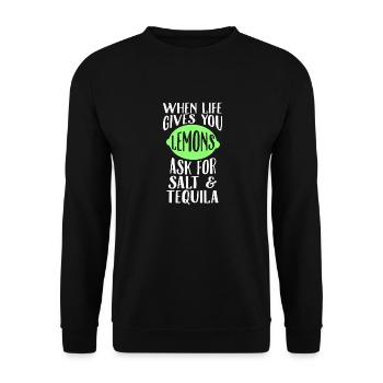 When Life Gives You Lemons Ask For Salt Tequila - Unisex Sweatshirt - black - Front - Alina (178cm) & Michal (187cm)