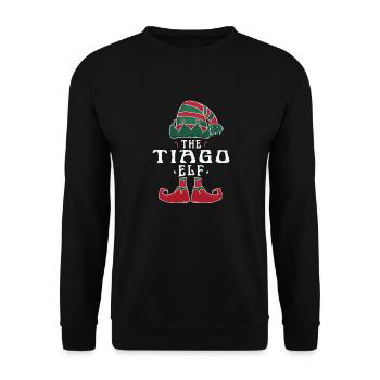 Tiago Elf famille Match groupe Noël maman papa - Sweat-shirt Unisexe - noir - Devant - Alina (178cm) & Michal (187cm)