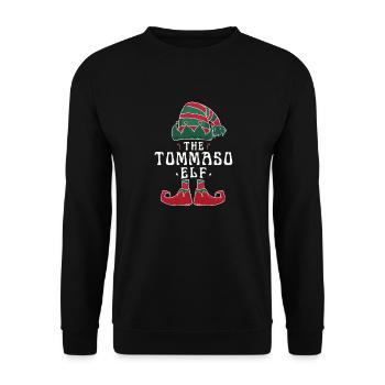 Tommaso Elf Family Matching Group Christmas Dad - Unisex Sweatshirt - black - Front - Alina (178cm) & Michal (187cm)