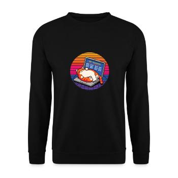 Je suis programmeur, gros chat endormi - Sweat-shirt Unisexe - noir - Devant - Alina (178cm) & Michal (187cm)