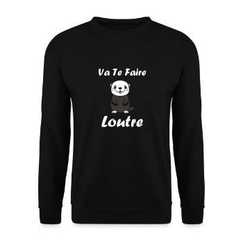 Humour petite loutre - Sweat-shirt Unisexe - noir - Devant - Alina (178cm) & Michal (187cm)