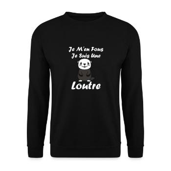 Humour petite loutre - Sweat-shirt Unisexe - noir - Devant - Alina (178cm) & Michal (187cm)