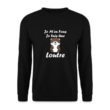 Humour petite loutre - Sweat-shirt Unisexe - noir - Devant - Alina (178cm) & Michal (187cm)