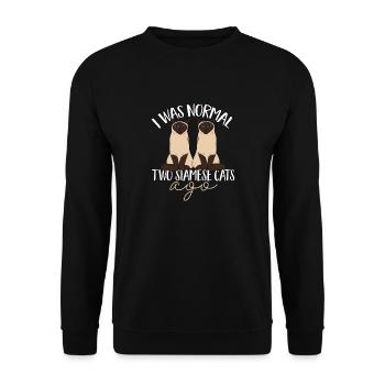Siamkatze - Unisex Pullover - Schwarz - Vorne - Alina (178cm) & Michal (187cm)