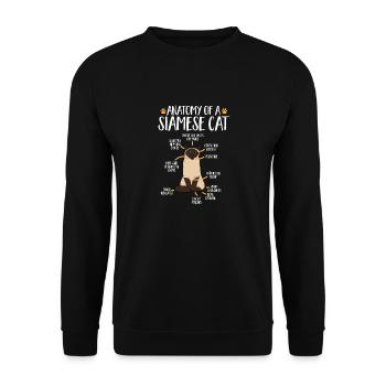 Siamkatze - Unisex Pullover - Schwarz - Vorne - Alina (178cm) & Michal (187cm)