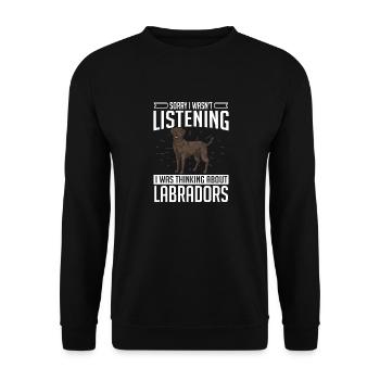 Chocolate Labrador Retriever Hund - Unisex Pullover - Schwarz - Vorne - Alina (178cm) & Michal (187cm)