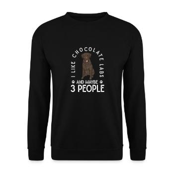 Chien Labrador Retriever chocolat - Sweat-shirt Unisexe - noir - Devant - Alina (178cm) & Michal (187cm)