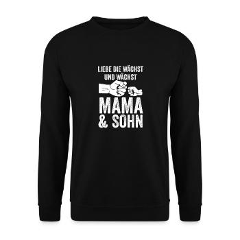 Mutter Muttertag Mama und Sohn - Unisex Pullover - Schwarz - Vorne - Alina (178cm) & Michal (187cm)
