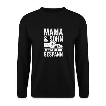 Mutter Muttertag Mama und Sohn - Unisex Pullover - Schwarz - Vorne - Alina (178cm) & Michal (187cm)