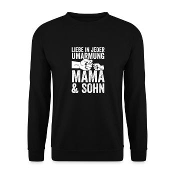 Mutter Muttertag Mama und Sohn - Unisex Pullover - Schwarz - Vorne - Alina (178cm) & Michal (187cm)