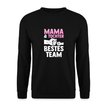 Mutter Muttertag Mama und Tochter - Unisex Pullover - Schwarz - Vorne - Alina (178cm) & Michal (187cm)