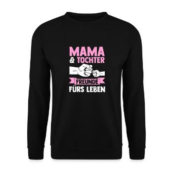 Mutter Muttertag Mama und Tochter - Unisex Pullover - Schwarz - Vorne - Alina (178cm) & Michal (187cm)