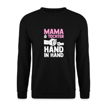 Mutter Muttertag Mama und Tochter - Unisex Pullover - Schwarz - Vorne - Alina (178cm) & Michal (187cm)