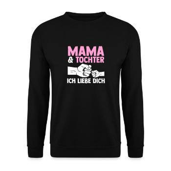 Mutter Muttertag Mama und Tochter - Unisex Pullover - Schwarz - Vorne - Alina (178cm) & Michal (187cm)