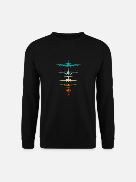 Flugzeuge Silhouette für Pilot, Fluglehrer - Unisex Pullover - Schwarz
