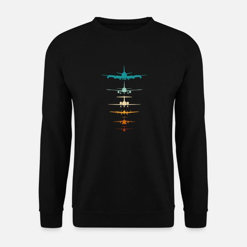 Flugzeuge Silhouette für Pilot, Fluglehrer - Unisex Pullover - Schwarz