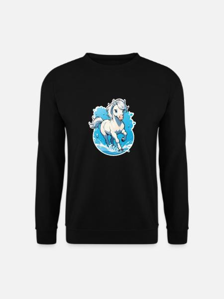 Galoppierendes Pferd - Reiten - Unisex Pullover - Schwarz