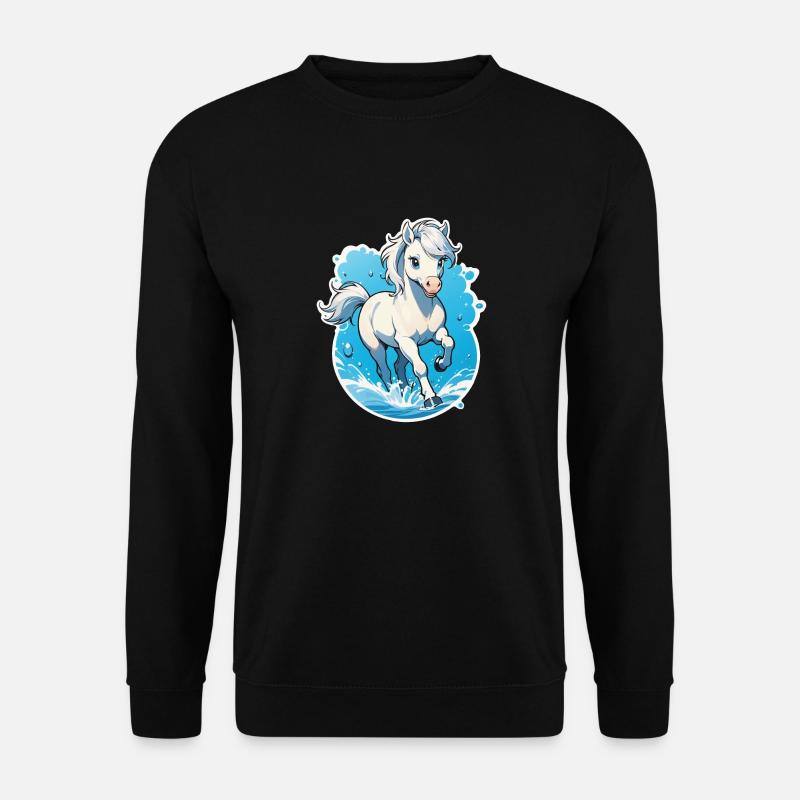 Galoppierendes Pferd - Reiten - Unisex Pullover - Schwarz