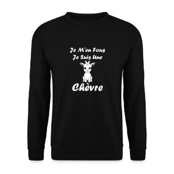 Citation humour petite chèvre - Sweat-shirt Unisexe - noir - Devant - Alina (178cm) & Michal (187cm)